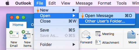 public folders on outlook for mac